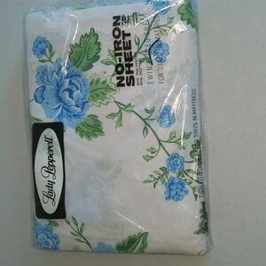 Lady Pepperell Floral Print No Iron Twin Fitted Sheet New Vintage Old Stock
